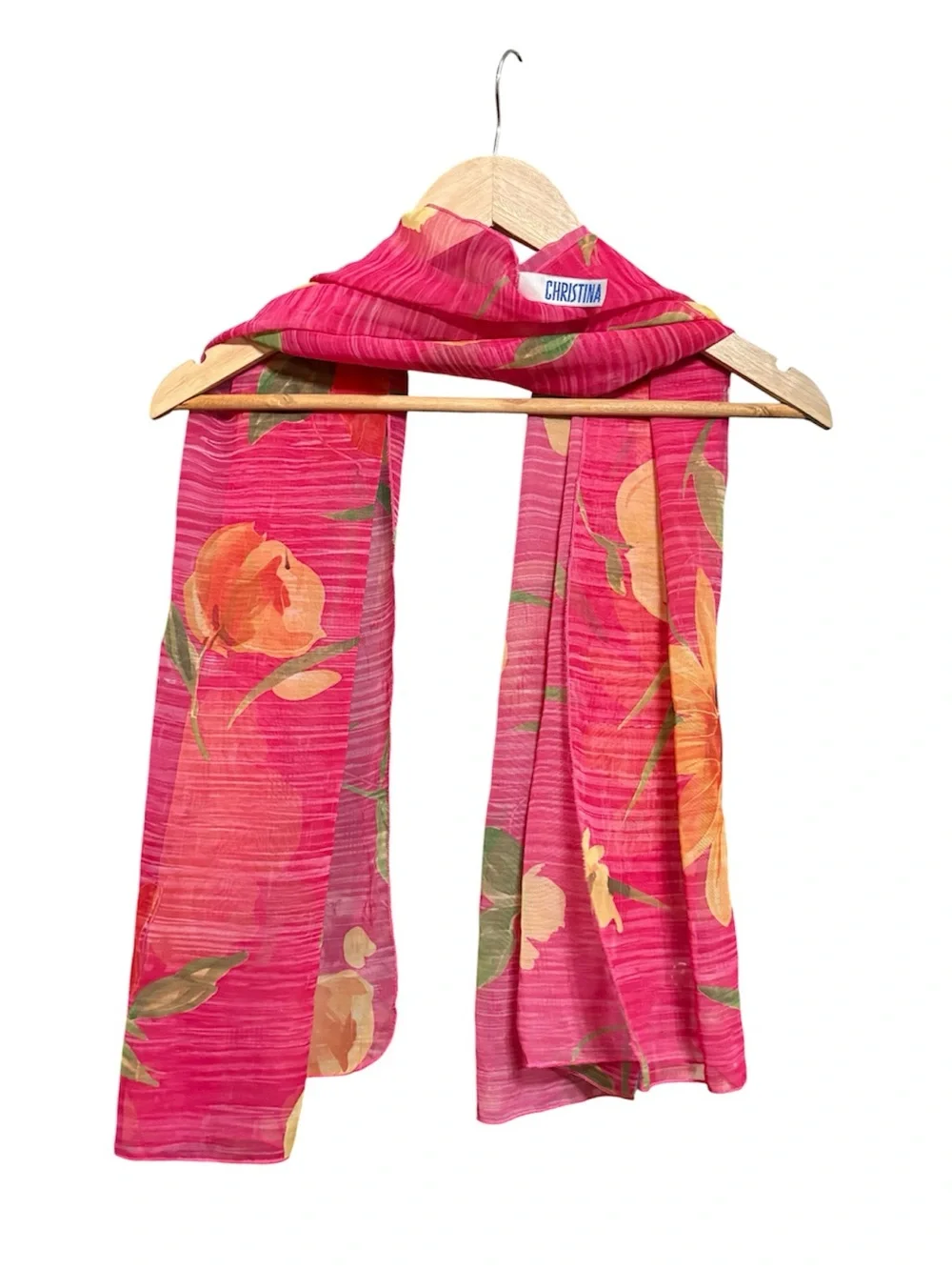 Christina Pink Floral Lightweight Women's Scarf
